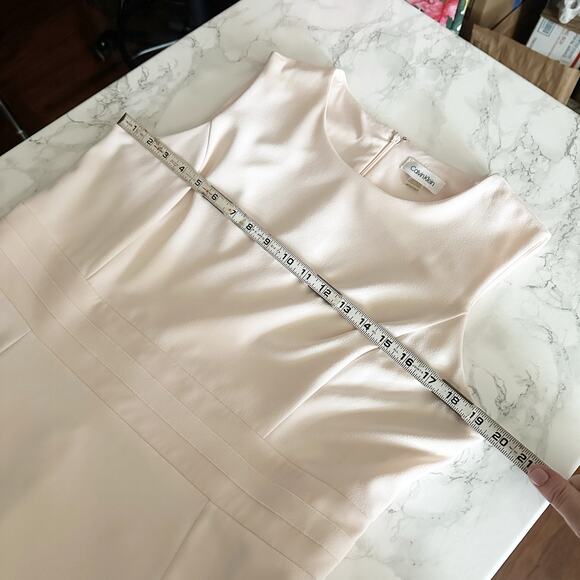 Calvin Klein Illusion Fit n Flare Sleeveless Blush Dress Women's Size 16P - Picture 11 of 13